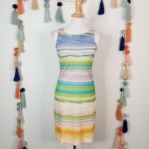 Missoni Multicolor Rainbow Knit Sleeveless Dress